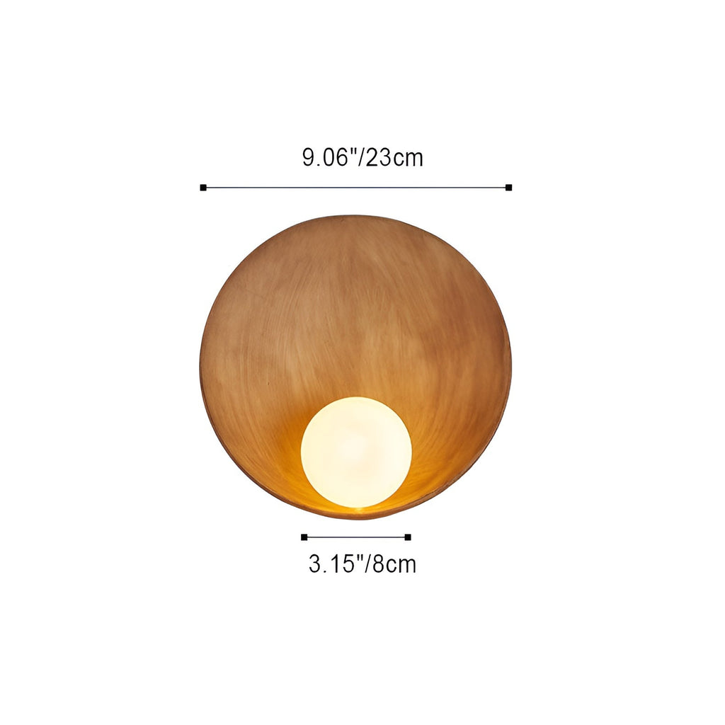 Kanso – Lampada da Parete Japandi con Vetro Opale e Dettagli in Legno