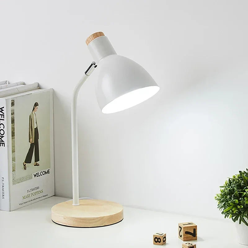 Lampada da tavolo in legno – Lampada da scrivania creativa scandinava in legno e metallo