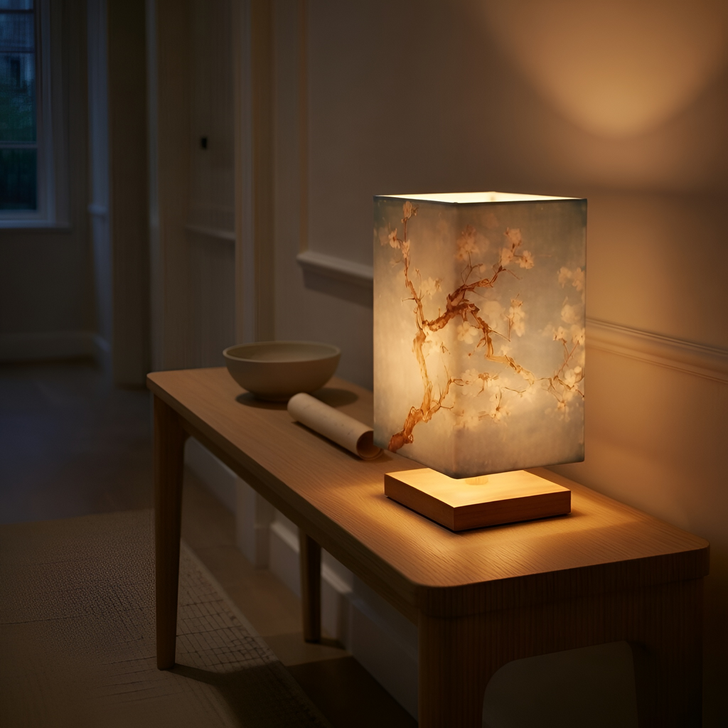 Emmett - Lampada LED in legno in stile giapponese