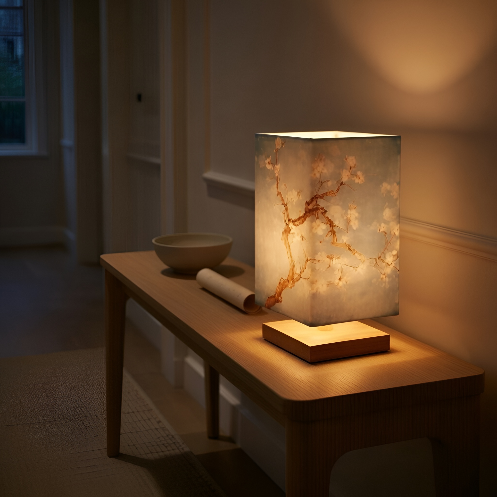 Emmett - Lampada LED in legno in stile giapponese