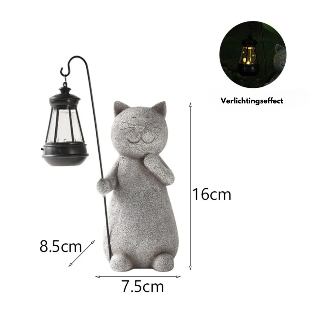 Gatto Incantevole con Farfalla - Luce Atmosferica per il tuo Giardino