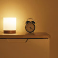 Glasora - Mini lampada da tavolo in vetro con attivazione touch e illuminazione a 360° per un'atmosfera elegante e lettura