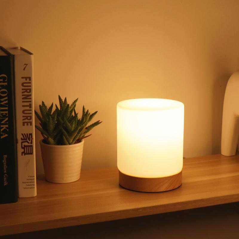Glasora - Mini lampada da tavolo in vetro con attivazione touch e illuminazione a 360° per un'atmosfera elegante e lettura