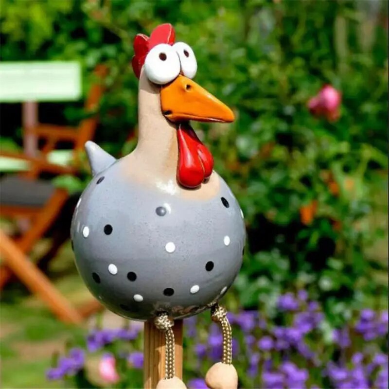 Venzani's | Decorazione da Giardino in Ceramica a Forma di Gallina