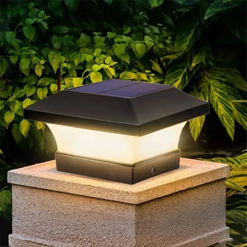 Lampada da Parete Solare da Esterno con Scocca Nera Quadrata