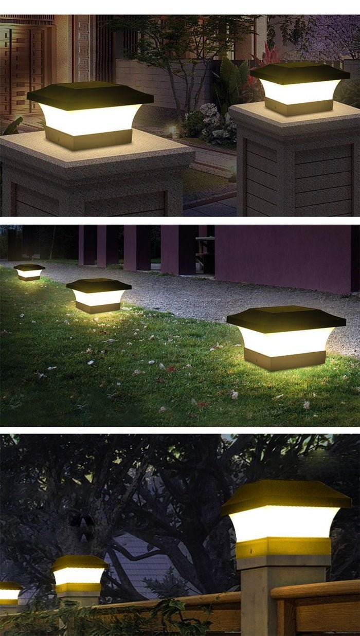 Lampada da Parete Solare da Esterno con Scocca Nera Quadrata