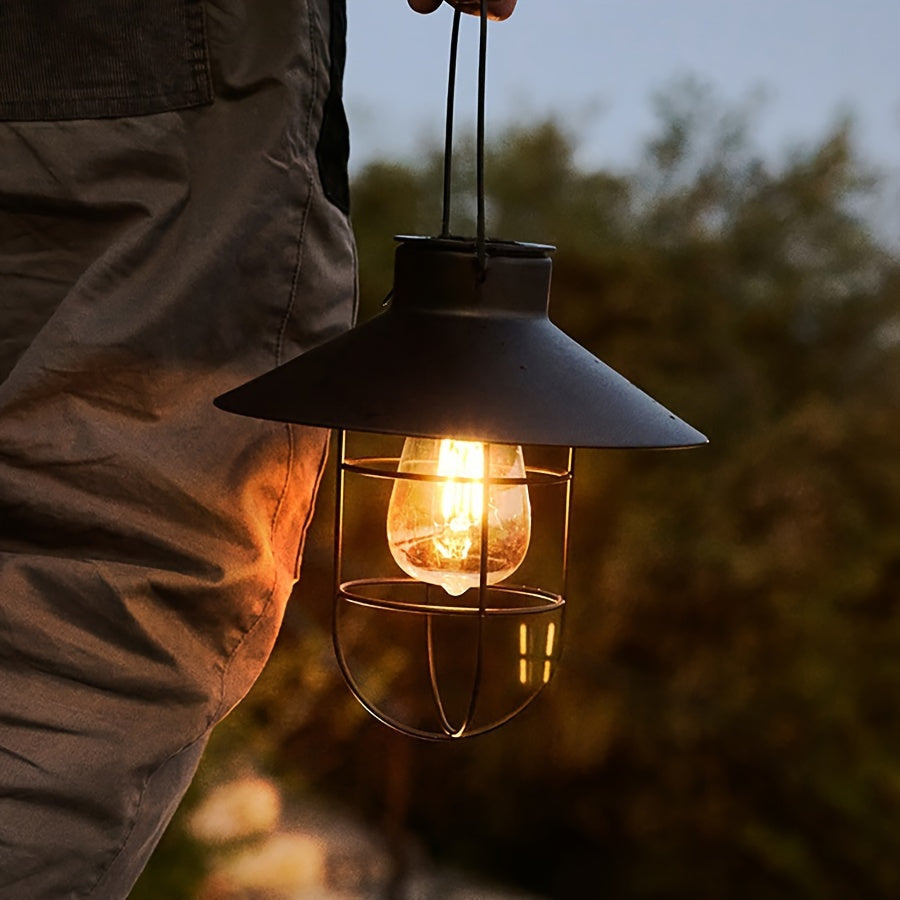 Set di 2 Lanterne Solari Retro – Lampade Vintage per Giardino e Balcone