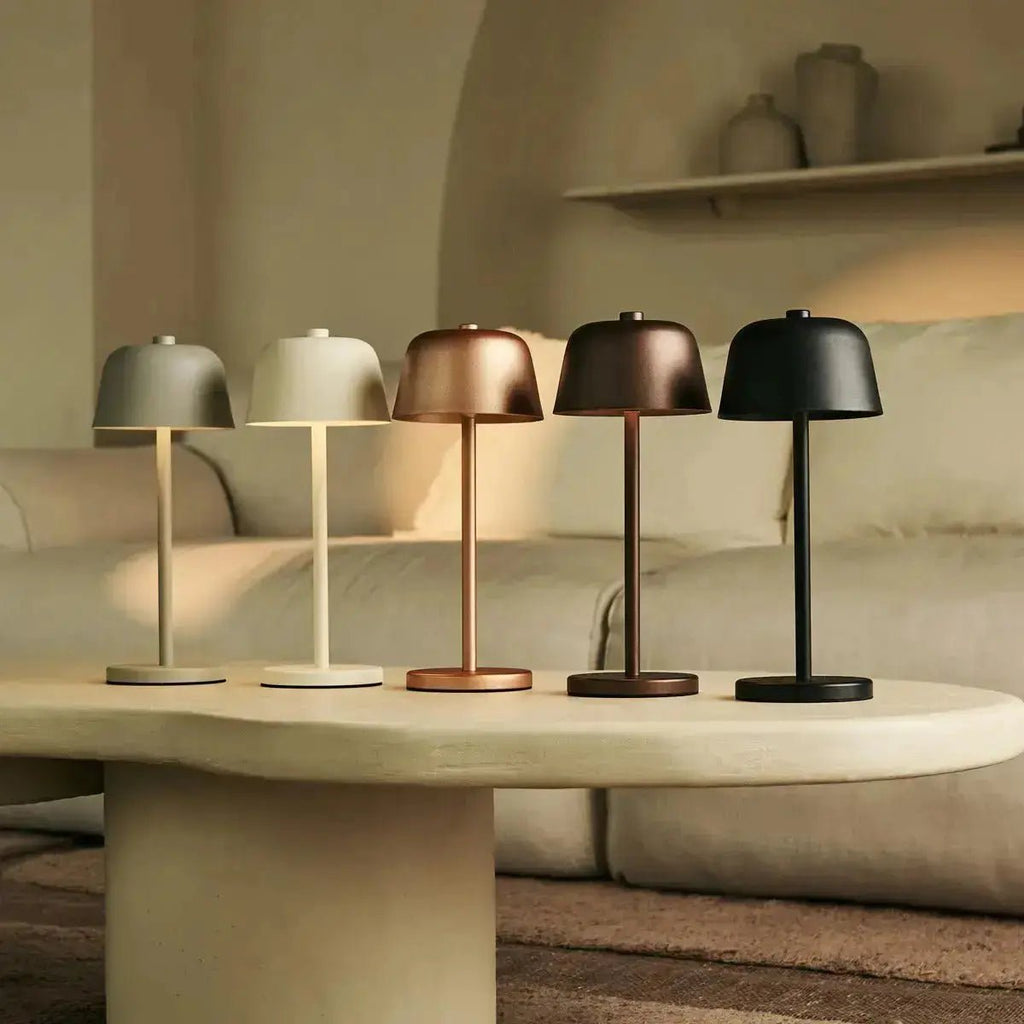 Lampada da Tavolo Ricaricabile Base in Metallo Senza Fili