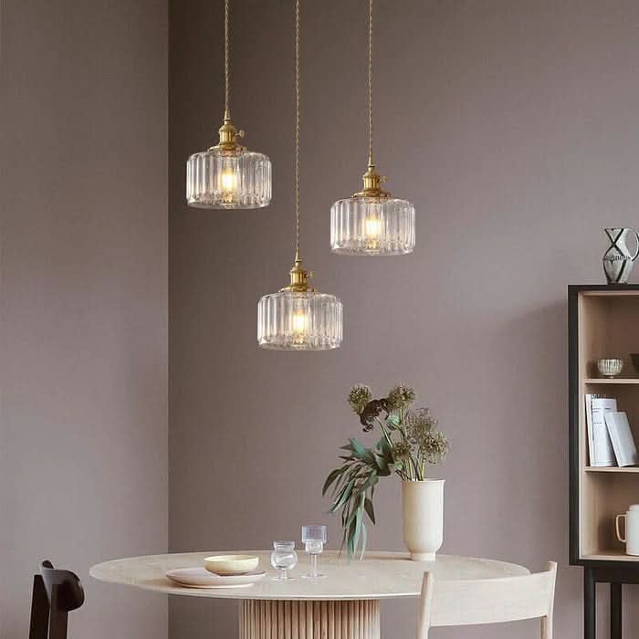 Lampada a Sospensione in Cristallo di Vetro Vintage E27