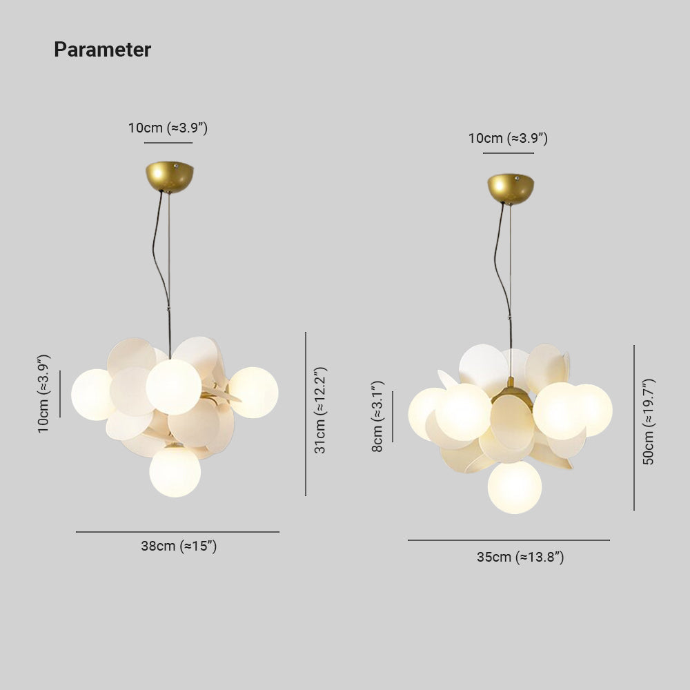 Lampadario a Rami di Fiori per Soggiorno