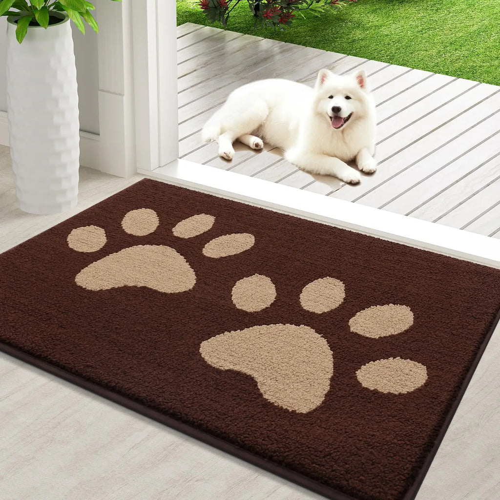 Absorbent Dog Door Mat with Non-Slip Backing & Quick Drying