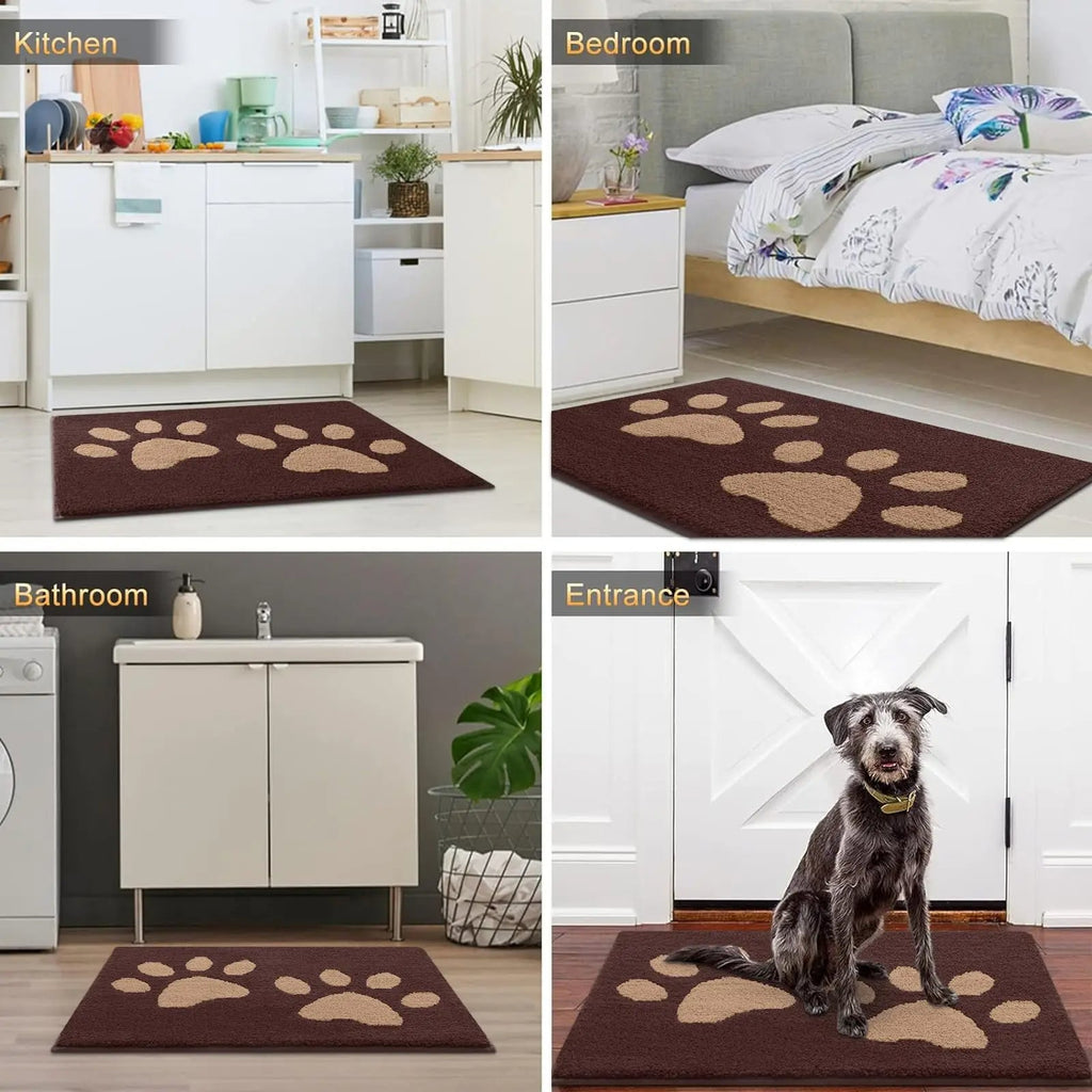 Absorbent Dog Door Mat with Non-Slip Backing & Quick Drying