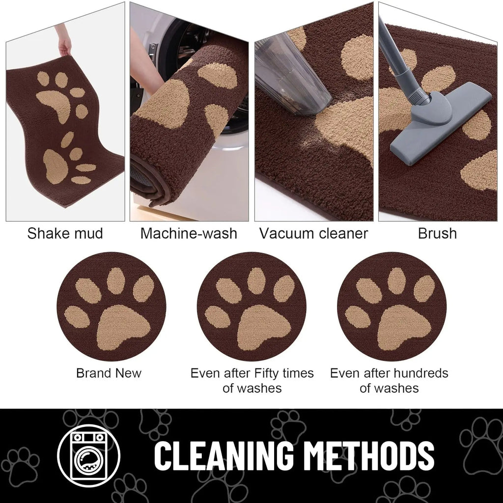 Absorbent Dog Door Mat with Non-Slip Backing & Quick Drying