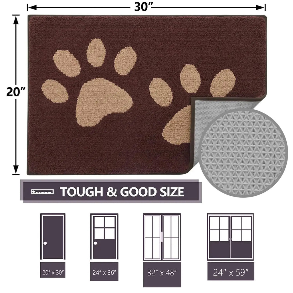 Absorbent Dog Door Mat with Non-Slip Backing & Quick Drying
