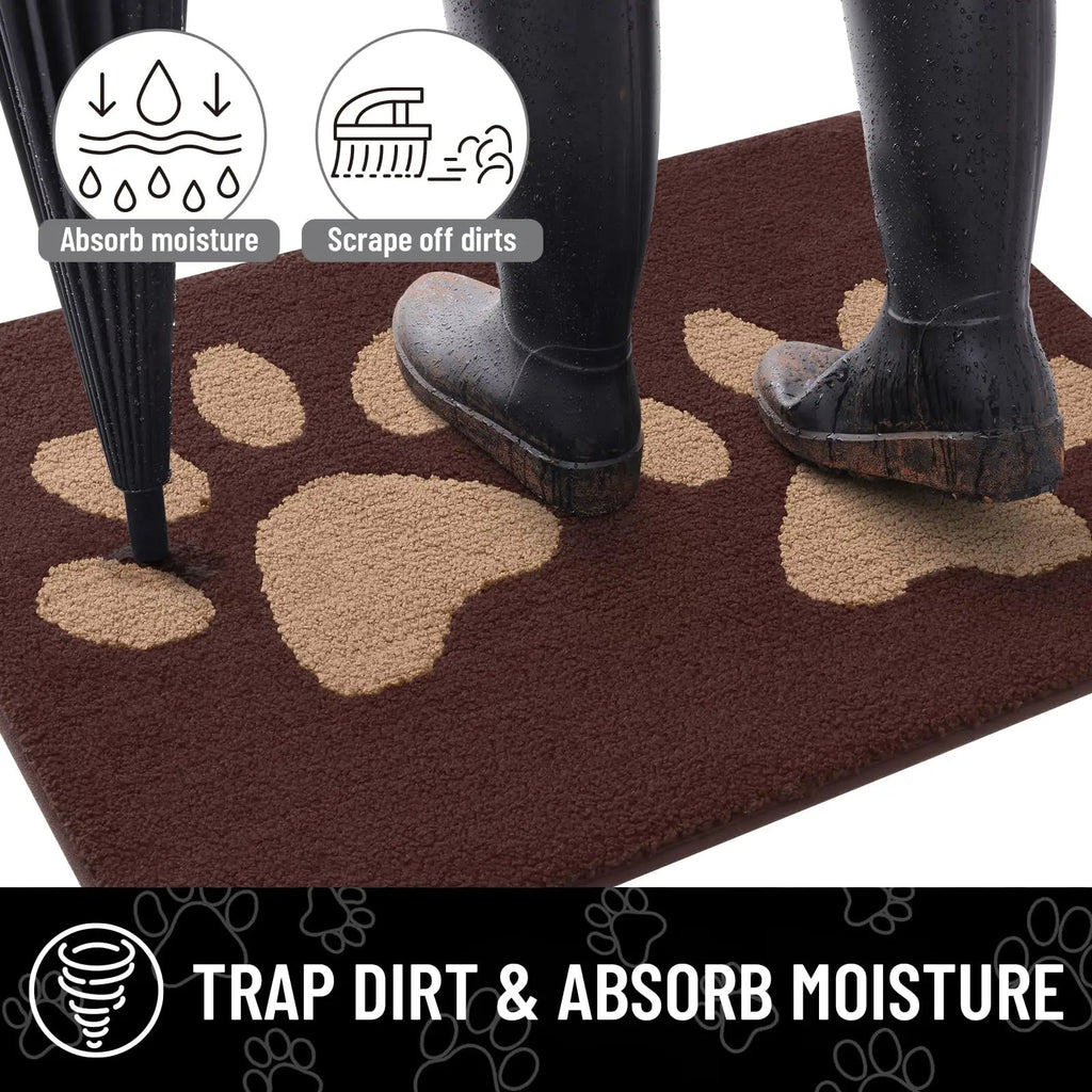 Absorbent Dog Door Mat with Non-Slip Backing & Quick Drying
