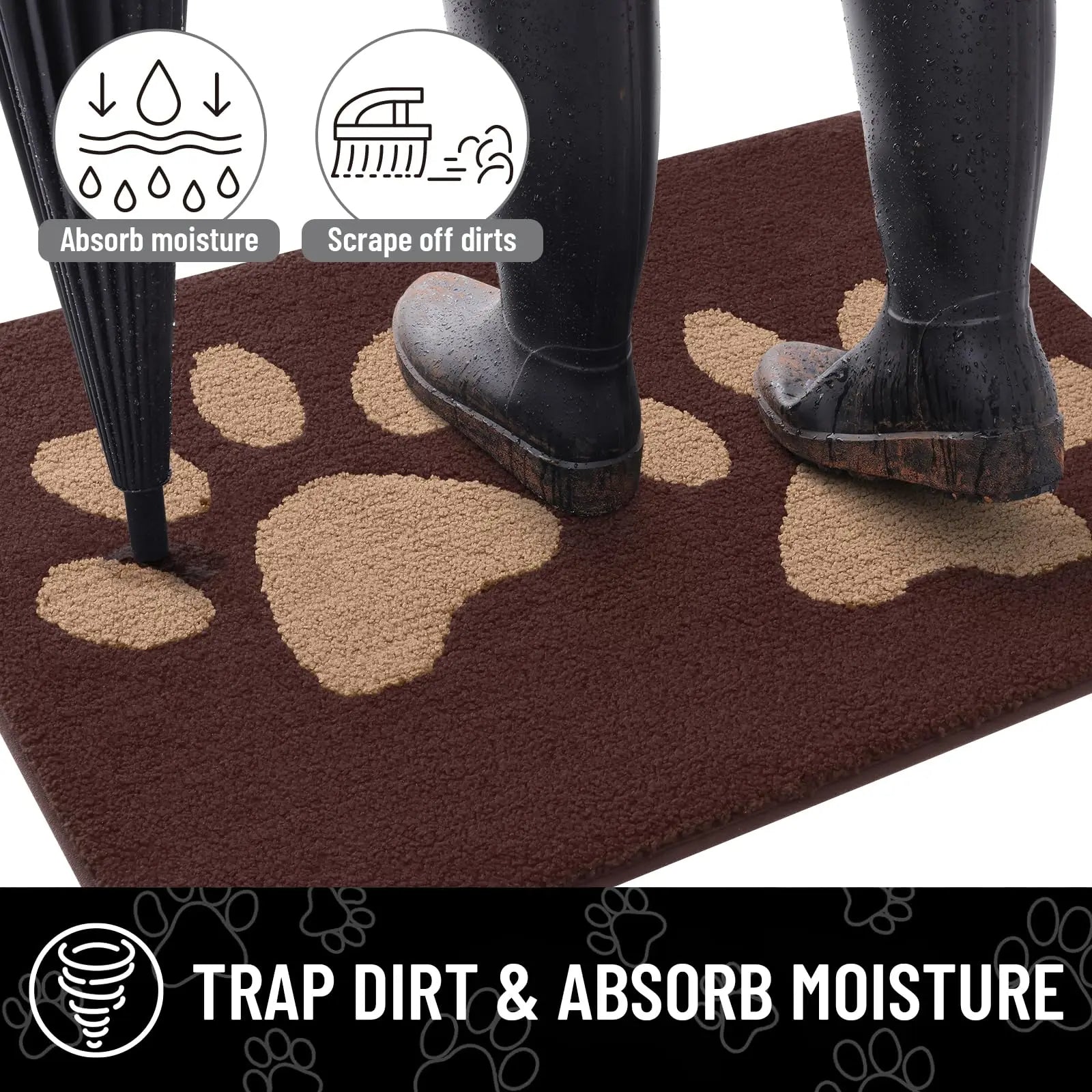 Absorbent Dog Door Mat with Non-Slip Backing & Quick Drying