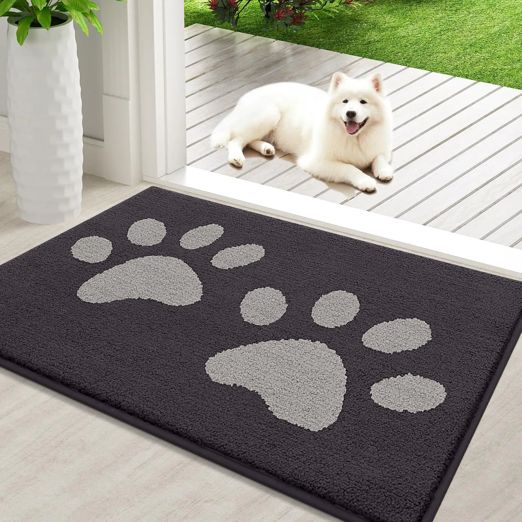 Absorbent Dog Door Mat with Non-Slip Backing & Quick Drying