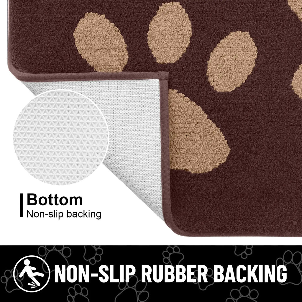 Absorbent Dog Door Mat with Non-Slip Backing & Quick Drying