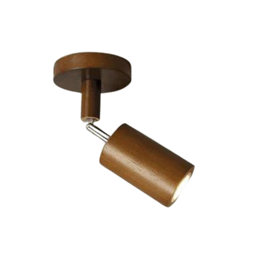 Faretto da soffitto in legno EcoLux regolabile con lampadina LED inclusa