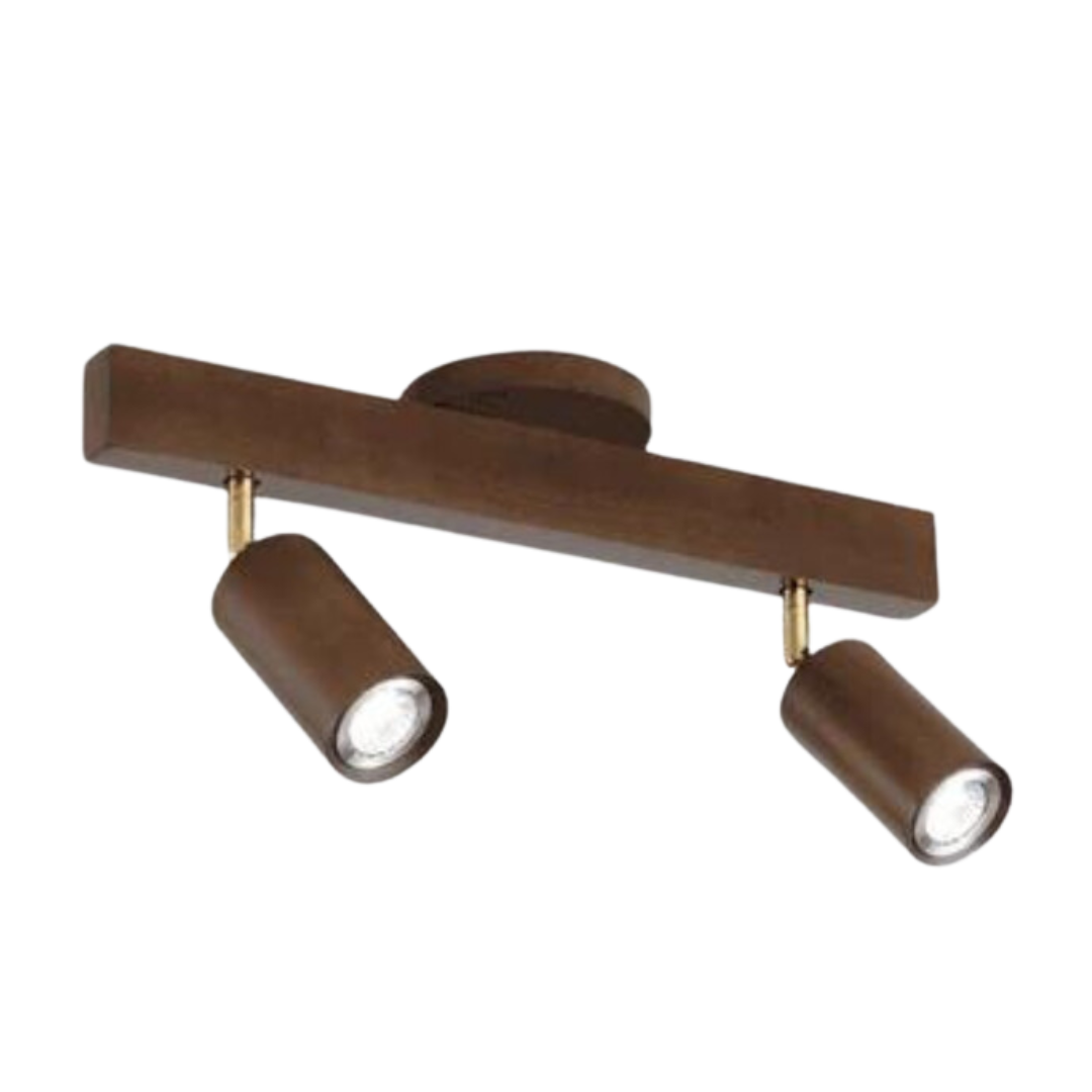 Faretto da soffitto in legno EcoLux regolabile con lampadina LED inclusa