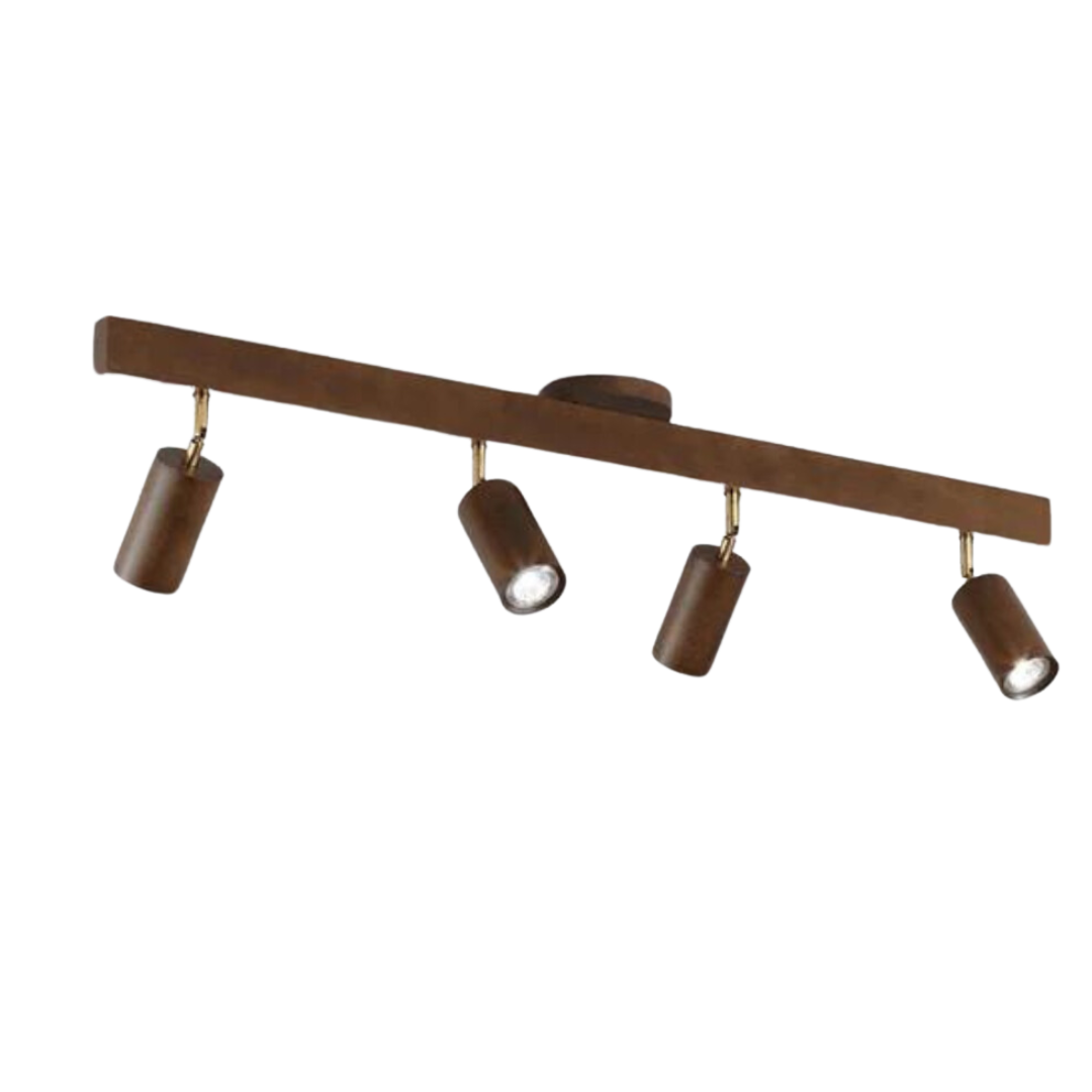 Faretto da soffitto in legno EcoLux regolabile con lampadina LED inclusa