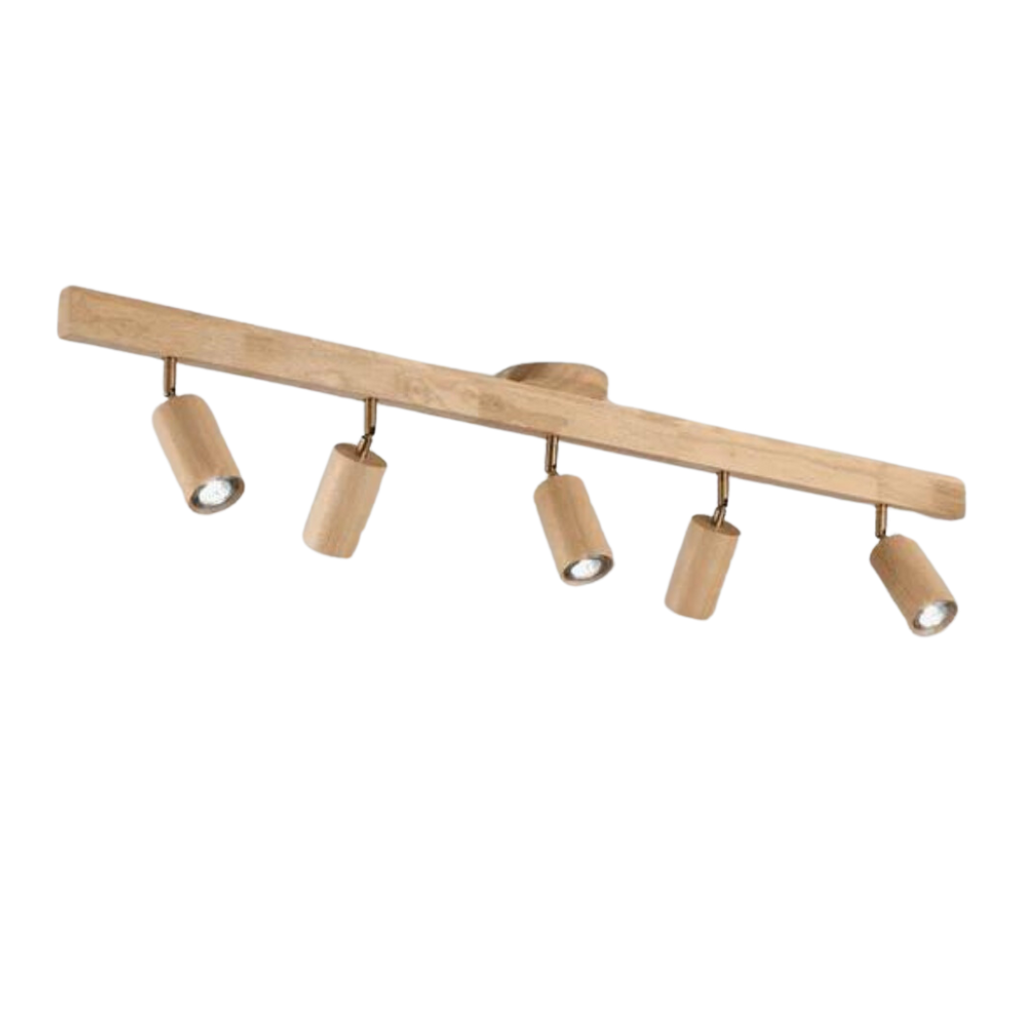 Faretto da soffitto in legno EcoLux regolabile con lampadina LED inclusa