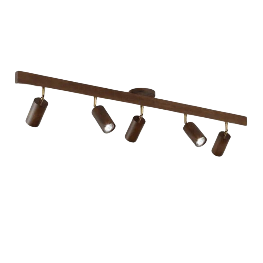 Faretto da soffitto in legno EcoLux regolabile con lampadina LED inclusa