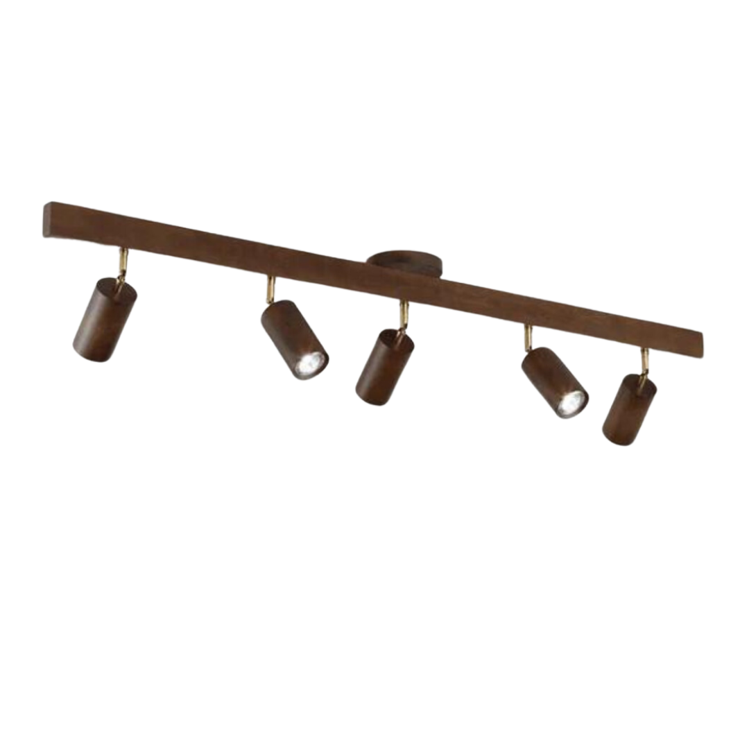 Faretto da soffitto in legno EcoLux regolabile con lampadina LED inclusa