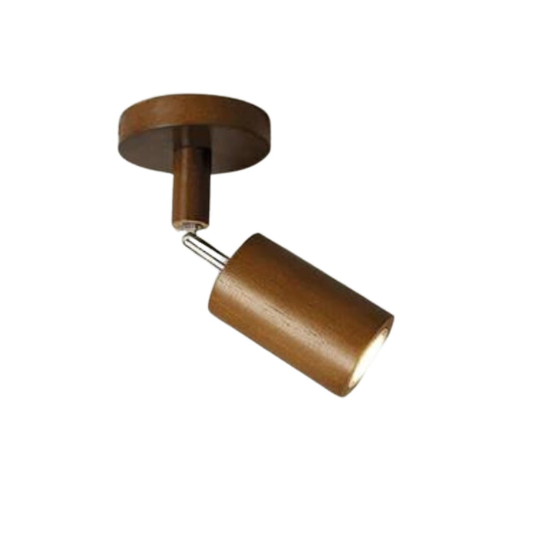 Faretto da soffitto in legno EcoLux regolabile con lampadina LED inclusa