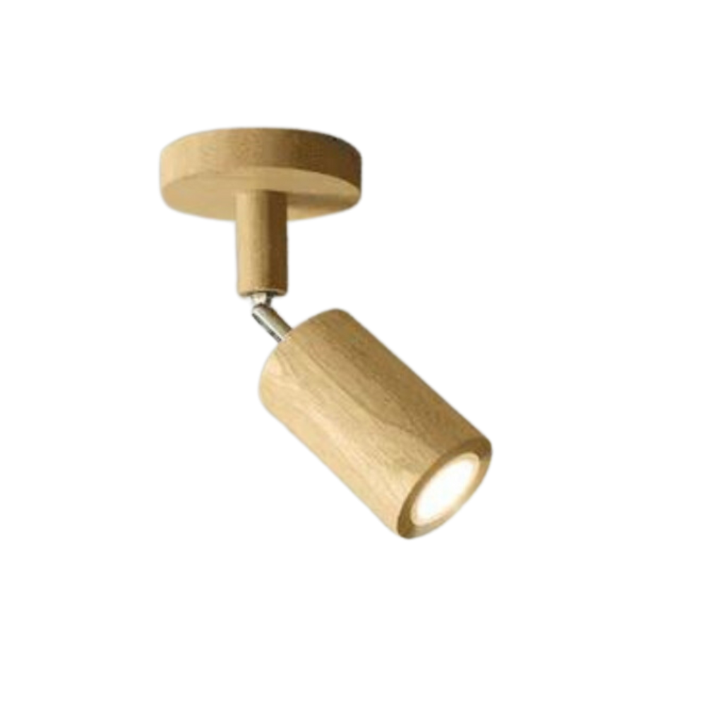 Faretto da soffitto in legno EcoLux regolabile con lampadina LED inclusa