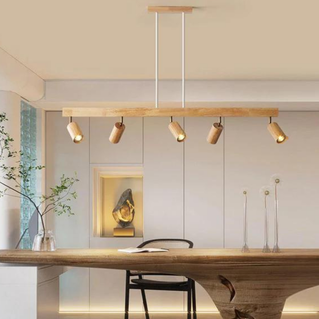 Faretto da soffitto in legno EcoLux regolabile con lampadina LED inclusa