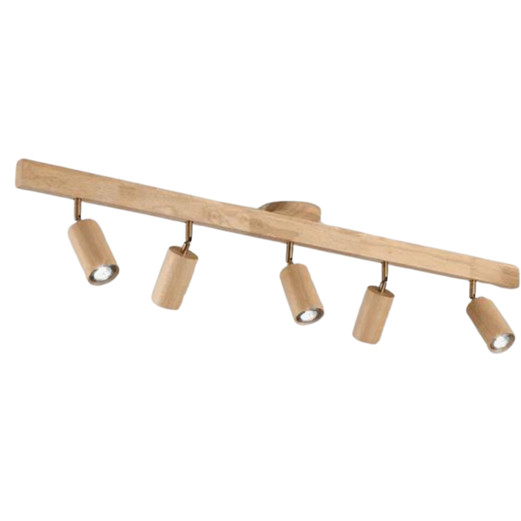 Faretto da soffitto in legno EcoLux regolabile con lampadina LED inclusa