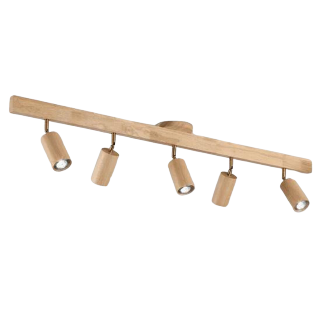 Faretto da soffitto in legno EcoLux regolabile con lampadina LED inclusa