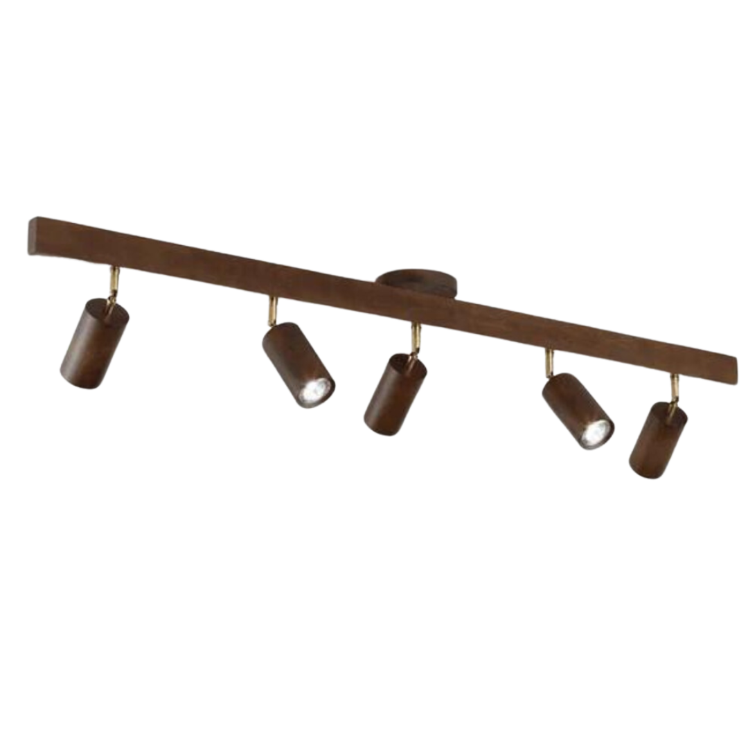 Faretto da soffitto in legno EcoLux regolabile con lampadina LED inclusa
