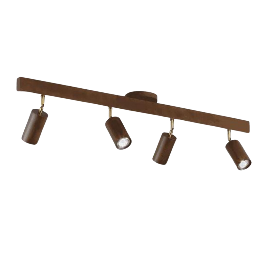 Faretto da soffitto in legno EcoLux regolabile con lampadina LED inclusa