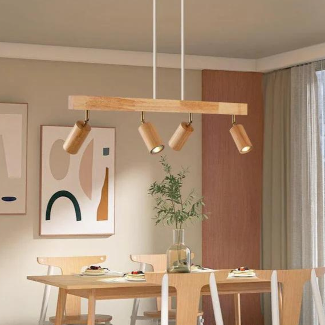 Faretto da soffitto in legno EcoLux regolabile con lampadina LED inclusa