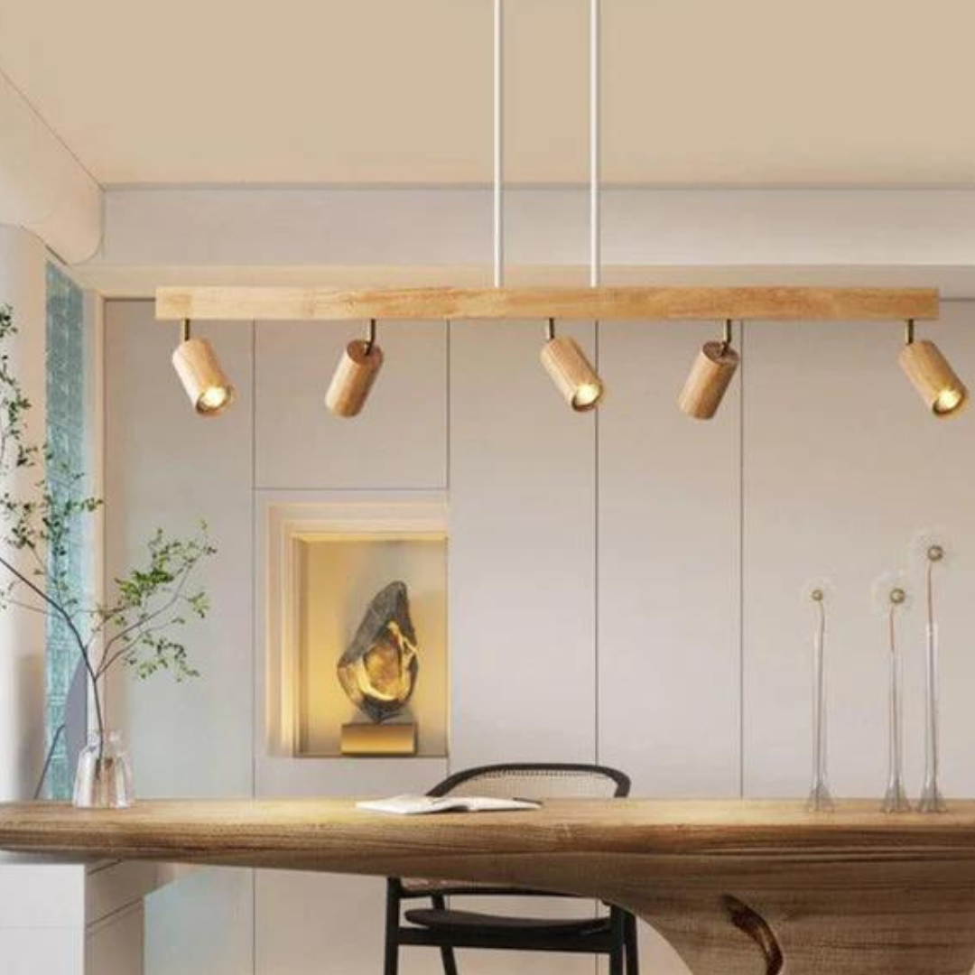 Faretto da soffitto in legno EcoLux regolabile con lampadina LED inclusa