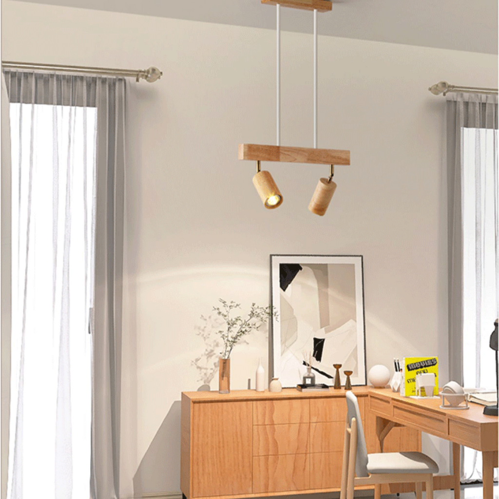 Faretto da soffitto in legno EcoLux regolabile con lampadina LED inclusa