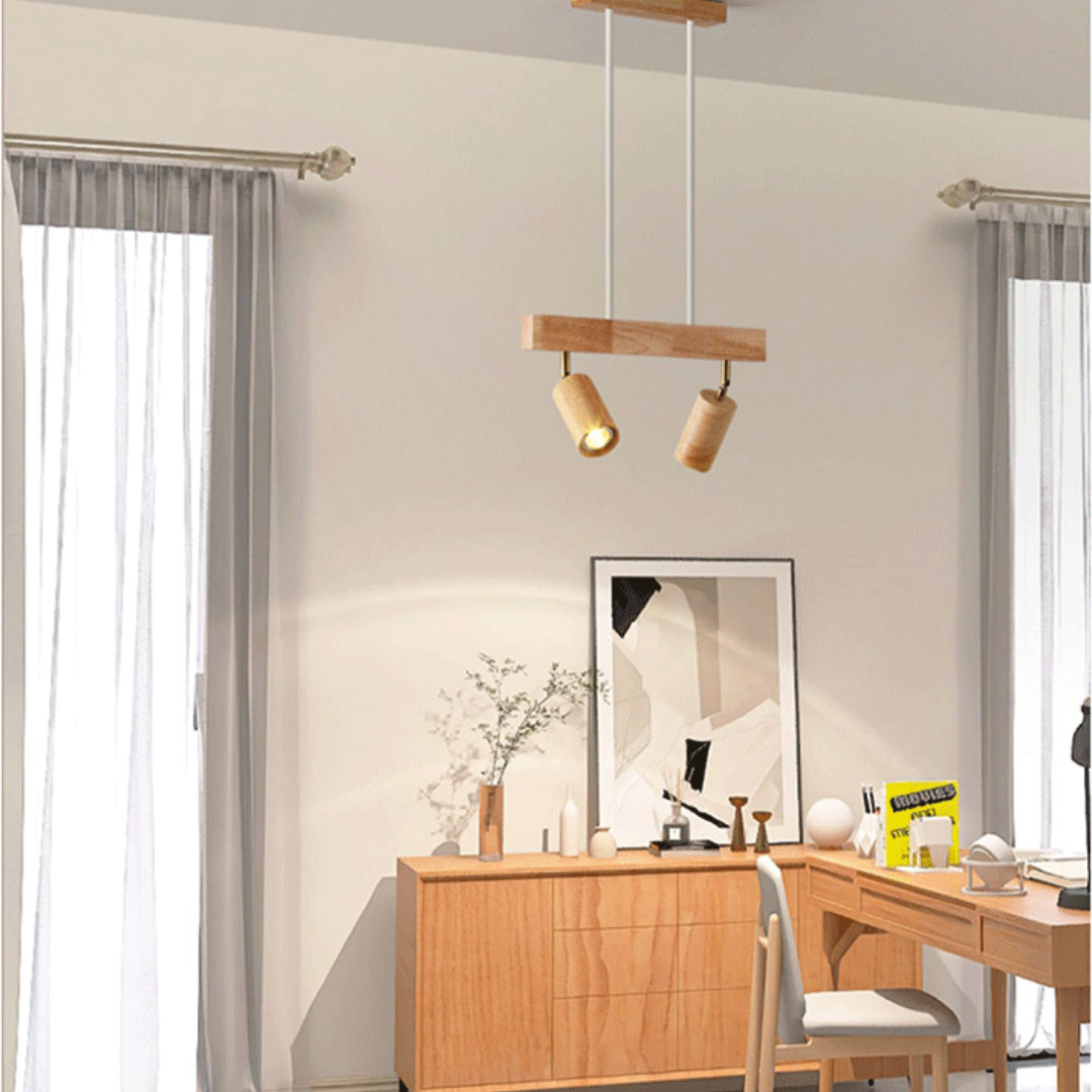 Faretto da soffitto in legno EcoLux regolabile con lampadina LED inclusa