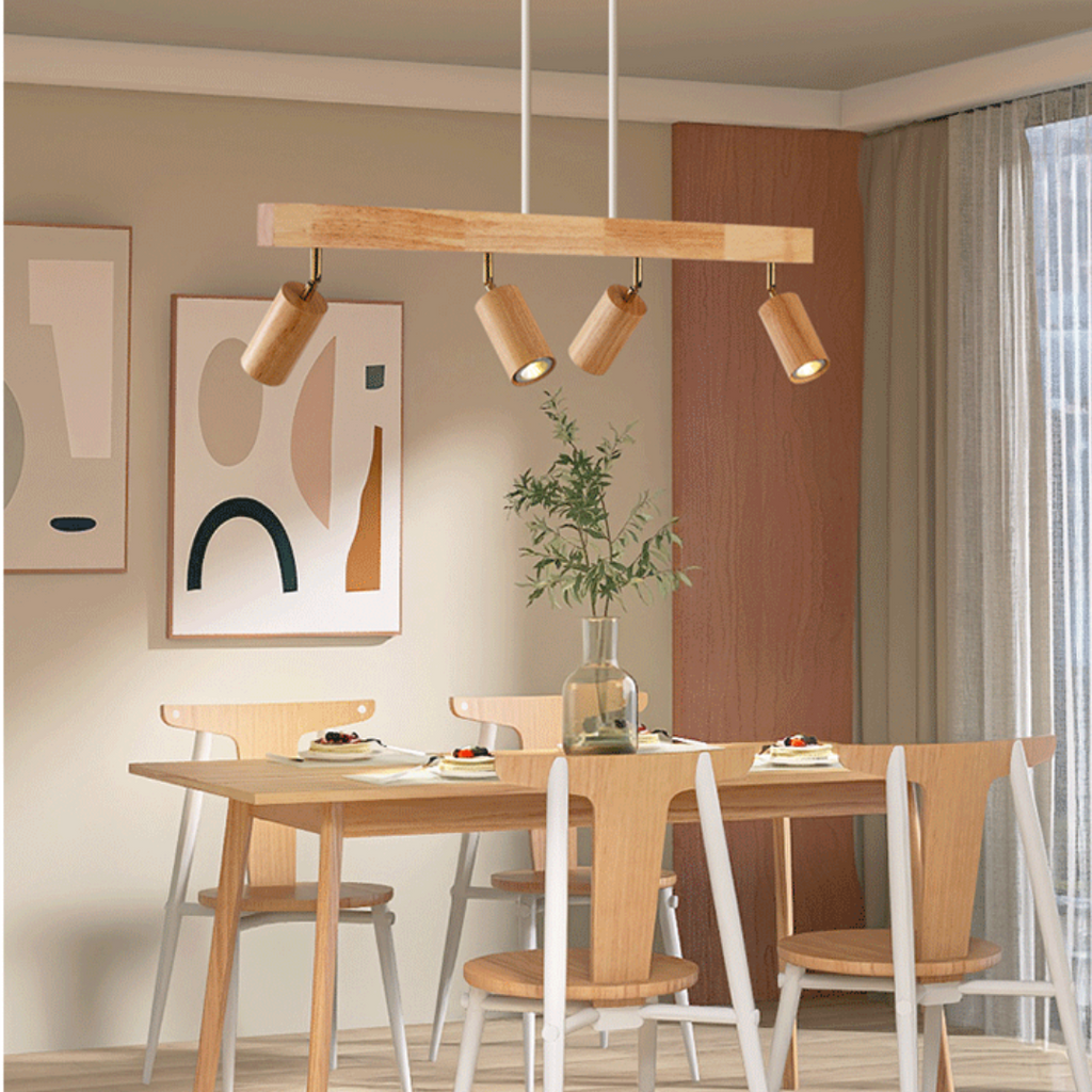 Faretto da soffitto in legno EcoLux regolabile con lampadina LED inclusa