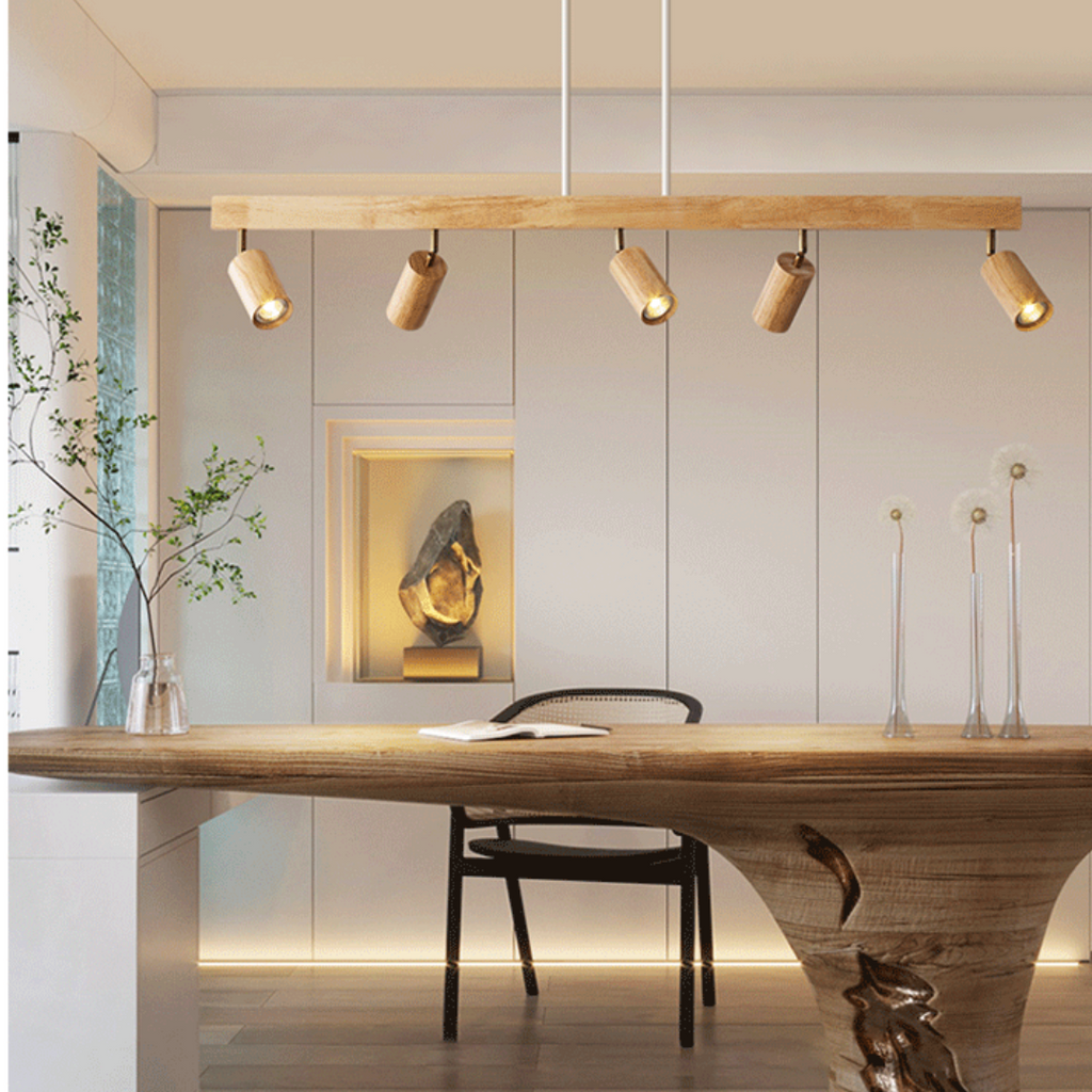 Faretto da soffitto in legno EcoLux regolabile con lampadina LED inclusa