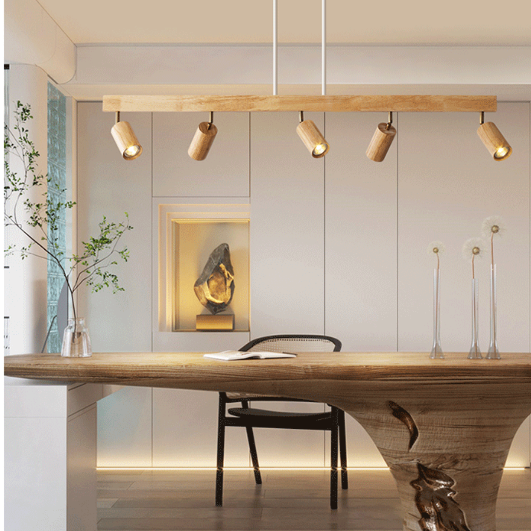 Faretto da soffitto in legno EcoLux regolabile con lampadina LED inclusa