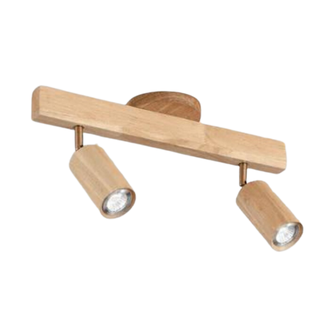 Faretto da soffitto in legno EcoLux regolabile con lampadina LED inclusa