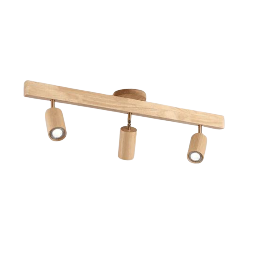 Faretto da soffitto in legno EcoLux regolabile con lampadina LED inclusa