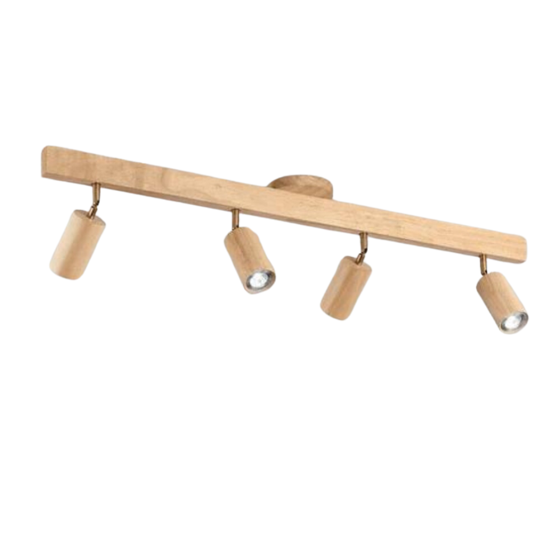 Faretto da soffitto in legno EcoLux regolabile con lampadina LED inclusa