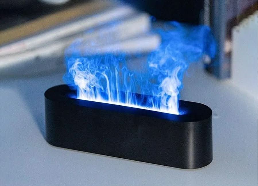 Umidificatore d'aria con effetto fiamma e diffusore di aromaterapia