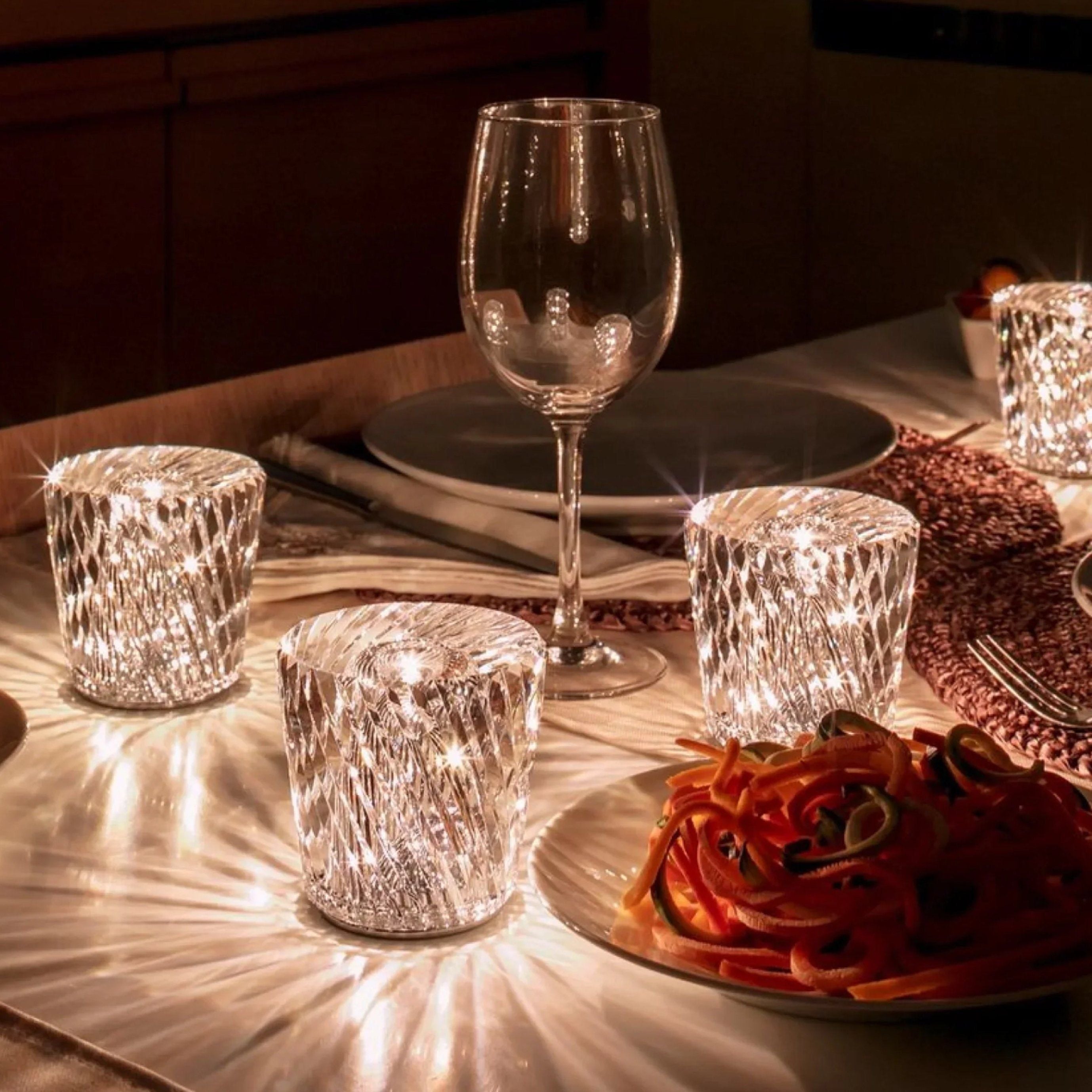 Lampada - Lampada da Tavolo LED Ricaricabile in Cristallo di Diamante di Lusso