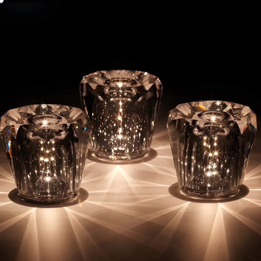 Lampada - Lampada da Tavolo LED Ricaricabile in Cristallo di Diamante di Lusso