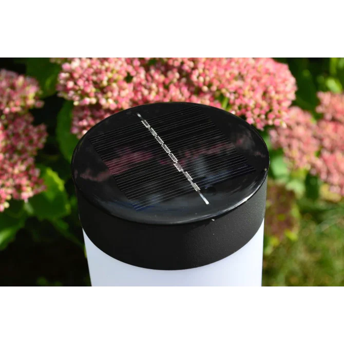 Luci da Giardino a Bollard Alimentate da Sole in 2 Pezzi con Involucro Cilindrico