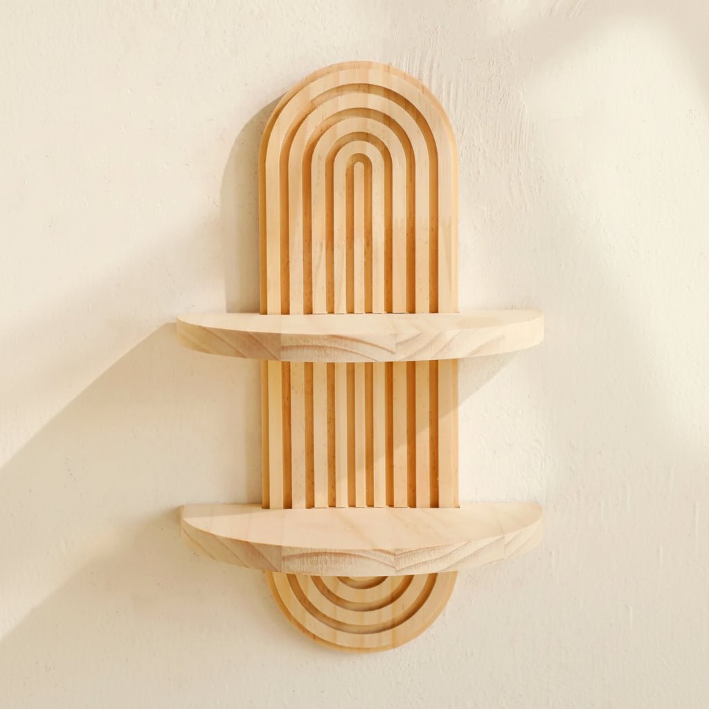 ARTISHELF – Mensole Fluttuanti Geometriche in Legno Boho per Stoccaggio Elegante